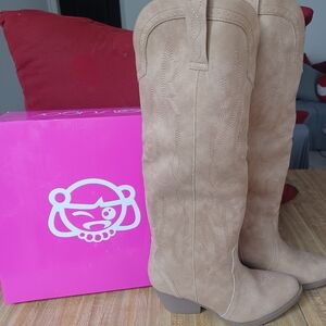 Sugar Brand Tan Over the Knee Boots